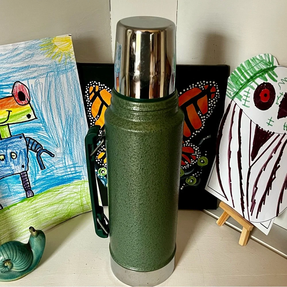 Vintage Original Stanley Aladdin Green Quart Thermos - Picture 3 of 11